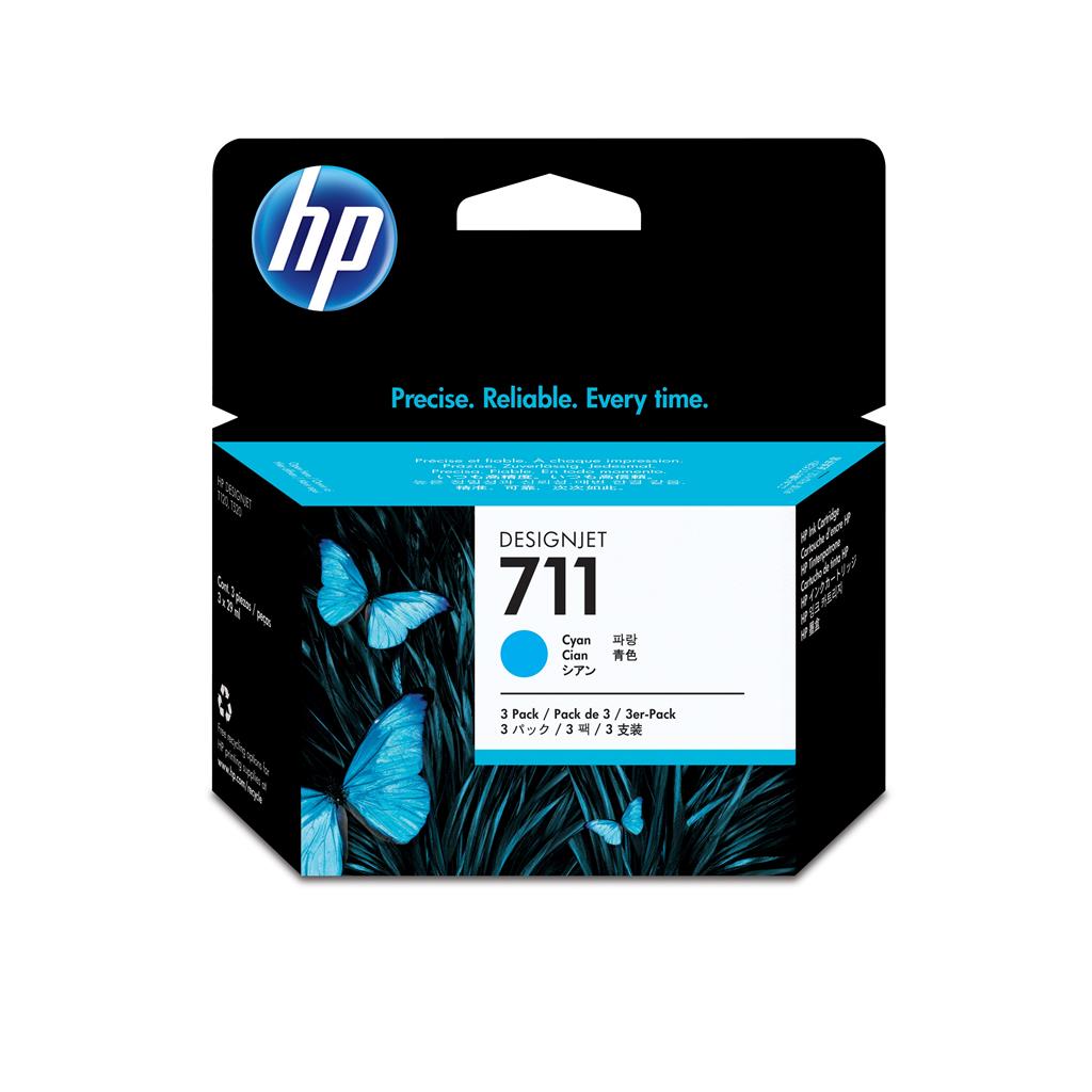 HP 711 3-pack 29-ml Cyan Ink