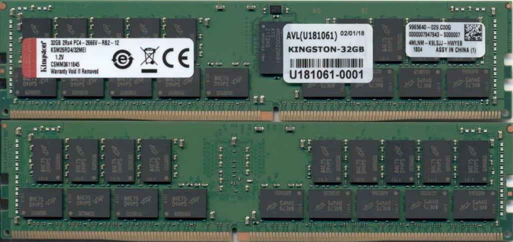 KT 32GB 2666MHz DDR4 DIMM
