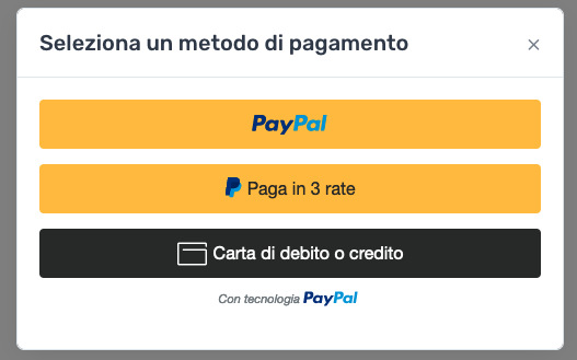Configurazione PayPal