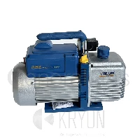 VALUE V-I220-R32 Pompa vuoto doppio stadio, adatta anche per R32 e A2L, portata 51 litri/minuto, motore 1/3 HP, grado di vuoto 2 x10(-2) mbar - 0,02 mbar/2 Pa/15 micron - con elettrovalvola e vacuometro