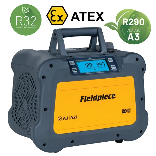 Recuperatore ATEX gas refrigerante digitale da 1 HP - 0,75 Kw - 430 kg/ora in modalità push/pull (R410A) Classificato ATEX - adatto per refrigeranti classe A3 (R290-R600a), A2L e A1
