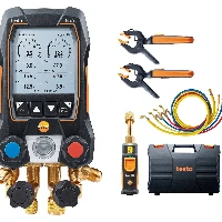 Testo smart kit 557s (manifold, pinze, sonda vuoto, valigia, kit 4 fruste con rubinetto)