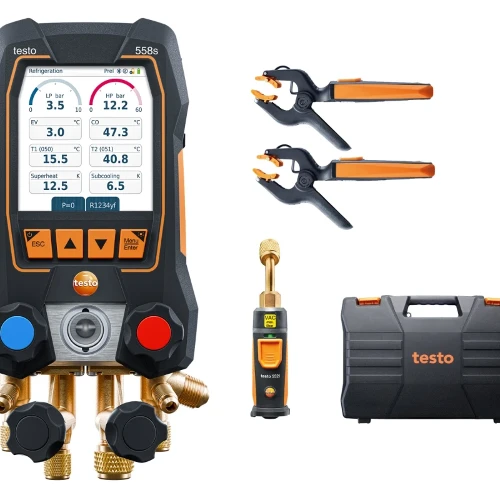 Testo 558s - Manifold digitale smart con sonde per il vuoto e la temperatura senza fili
