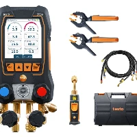 Testo 558s - Manifold digitale smart con sonde per il vuoto e la temperatura senza fili e kit di 4 flessibili di riempimento