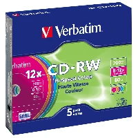 43167 5 CDRW 700MB 12X COLOUR SURF