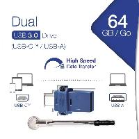 49967 STORE'N'GO 64GB DUALDRIVE USB