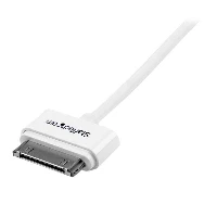 StarTech.com 1m (3 ft) Apple 30-pin Dock Connector to USB Cable for iPhone / iPod / iPad with Stepped Connector, White, USB A, Apple 30-pin, 1 m, Male, Male