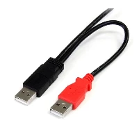 StarTech.com 3 ft USB Y Cable for External Hard Drive - Dual USB-A to Micro-B, 0.3 m, Micro-USB B, 2 x USB A, USB 2.0, Male/Male, Black