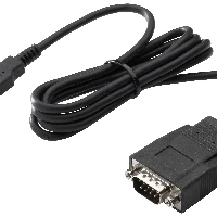 HP USB to Serial Port Adapter, Black, USB Type-A, DB-9, Male, Male, Business