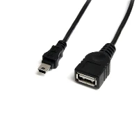 StarTech.com 1 ft Mini USB 2.0 Cable - USB A to Mini B F/M, 0.3 m, USB A, Mini-USB B, Male/Female, 480 Mbit/s, Black
