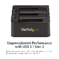StarTech.com Dual-Bay USB 3.1 to SATA Hard Drive Docking Station, USB 3.1 (10 Gbps) Hard Drive Dock, External 2.5/3.5