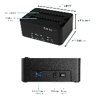 StarTech.com Dual Bay Hard Drive Duplicator and Eraser, Standalone SATA HDD/SSD Cloner/Copier, USB 3.0 to SATA Docking Station, Hard Drive Duplicator and Sanitizer Dock, Toolless / Top-Loading Design, 2.5,3.5