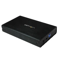 StarTech.com 3.5in Black USB 3.0 External SATA III Hard Drive Enclosure with UASP for SATA 6 Gbps  Portable External HDD, HDD enclosure, 3.5