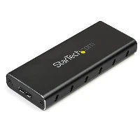 StarTech.com M.2 SSD Enclosure for M.2 SATA SSDs - USB 3.1 (10Gbps) with USB-C Cable, SSD enclosure, M.2, M.2, 10 Gbit/s, USB connectivity, Black, Silver