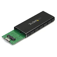 StarTech.com M.2 SSD Enclosure for M.2 SATA SSDs - USB 3.1 (10Gbps) with USB-C Cable, SSD enclosure, M.2, M.2, 10 Gbit/s, USB connectivity, Black, Silver