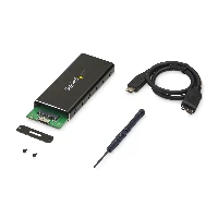 StarTech.com M.2 SSD Enclosure for M.2 SATA SSDs - USB 3.1 (10Gbps) with USB-C Cable, SSD enclosure, M.2, M.2, 10 Gbit/s, USB connectivity, Black, Silver
