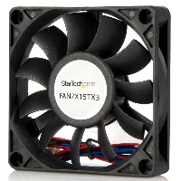 StarTech.com 70x15mm Replacement Ball Bearing Computer Case Fan w/ TX3 Connector, Fan, 7 cm, 3500 RPM, 34 dB, 29.58 cfm, Black