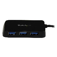 StarTech.com Portable 4 Port SuperSpeed Mini USB 3.0 Hub - BlackPortable 4 Port SuperSpeed Mini USB 3.0 Hub - 5Gbps - Black, USB 3.2 Gen 1 (3.1 Gen 1) Type-A, USB 3.2 Gen 1 (3.1 Gen 1) Type-A, 5000 Mbit/s, Black, Plastic, Power
