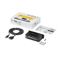 StarTech.com 7-Port USB 2.0 Hub - Metal Industrial USB-A Hub with ESD Protection & 350W Surge Protection - Din Rail, Wall or Desk Mountable - TAA Compliant USB Expander Hub, USB 2.0 Type-B, USB 2.0, 480 Mbit/s, Black, Steel, CE, FCC, RoHS, REACH, TAA