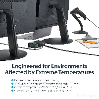 StarTech.com 7-Port USB 2.0 Hub - Metal Industrial USB-A Hub with ESD Protection & 350W Surge Protection - Din Rail, Wall or Desk Mountable - TAA Compliant USB Expander Hub, USB 2.0 Type-B, USB 2.0, 480 Mbit/s, Black, Steel, CE, FCC, RoHS, REACH, TAA
