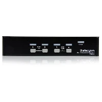 StarTech.com 4 Port Professional VGA USB KVM Switch with Hub, 1920 x 1440 pixels, Rack mounting, 1U, Black