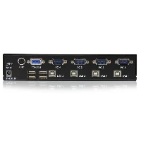 StarTech.com 4 Port Professional VGA USB KVM Switch with Hub, 1920 x 1440 pixels, Rack mounting, 1U, Black