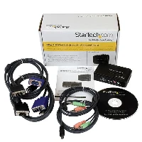 StarTech.com 2 Port Black USB KVM Switch Kit with Audio and Cables, 2048 x 1536 pixels, 2K Ultra HD, Black