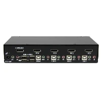 StarTech.com 4 Port USB DisplayPort KVM Switch with Audio, 3840 x 2400 pixels, Black
