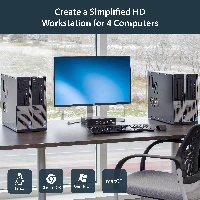 StarTech.com 4 Port USB DisplayPort KVM Switch with Audio, 3840 x 2400 pixels, Black