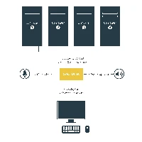 StarTech.com 4 Port USB DisplayPort KVM Switch with Audio, 3840 x 2400 pixels, Black