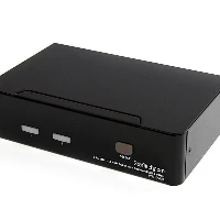 StarTech.com 2 Port DVI USB KVM Switch with Audio and USB 2.0 Hub, 1920 x 1200 pixels, Full HD, 18 W, Black