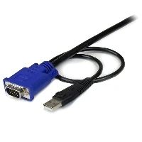 StarTech.com 6 ft 2-in-1 Ultra Thin USB KVM Cable, 1.8 m, VGA, Black, USB, USB A + VGA, VGA
