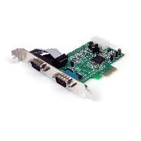 StarTech.com 2-port PCI Express RS232 Serial Adapter Card - PCIe RS232 Serial Host Controller Card - PCIe to Dual Serial DB9 Card - 16550 UART - Expansion Card - Windows & Linux, PCIe, Serial, PCIe 1.0, RS-232, Green, ASIX - MCS9922CV-AA