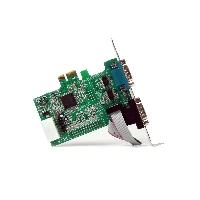 StarTech.com 2-port PCI Express RS232 Serial Adapter Card - PCIe RS232 Serial Host Controller Card - PCIe to Dual Serial DB9 Card - 16550 UART - Expansion Card - Windows & Linux, PCIe, Serial, PCIe 1.0, RS-232, Green, ASIX - MCS9922CV-AA