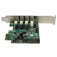StarTech.com 4 Port PCI Express PCIe SuperSpeed USB 3.0 Controller Card Adapter with UASP - SATA Power, PCIe, USB 3.2 Gen 1 (3.1 Gen 1), PCIe 2.0, CE, FCC, NEC uPD720201, 5 Gbit/s