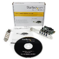 StarTech.com 4 Port PCI Express PCIe SuperSpeed USB 3.0 Controller Card Adapter with UASP - SATA Power, PCIe, USB 3.2 Gen 1 (3.1 Gen 1), PCIe 2.0, CE, FCC, NEC uPD720201, 5 Gbit/s