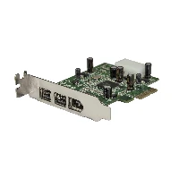 StarTech.com 3 Port 2b 1a Low Profile 1394 PCI Express FireWire Card Adapter, PCIe, IEEE 1394/Firewire, PCIe 1.1, Green, 149905 h, Texas Instruments - XIO2213B