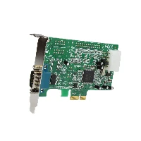 StarTech.com 1-port PCI Express RS232 Serial Adapter Card - PCIe RS232 Serial Host Controller Card - PCIe to Serial DB9 - 16550 UART - Low Profile Expansion Card - Windows & Linux, PCIe, Serial, PCI 1.1, RS-232, Green, ASIX - MCS9922CV-AA