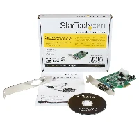 StarTech.com 1-port PCI Express RS232 Serial Adapter Card - PCIe RS232 Serial Host Controller Card - PCIe to Serial DB9 - 16550 UART - Low Profile Expansion Card - Windows & Linux, PCIe, Serial, PCI 1.1, RS-232, Green, ASIX - MCS9922CV-AA