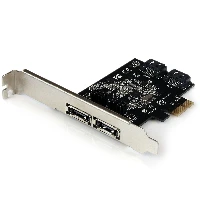 StarTech.com 2 Port PCI Express SATA 6 Gbps eSATA Controller Card - Dual Port PCIe SATA III Card - 2 Int/2 Ext, PCIe, SATA, CE, FCC, REACH, ASMedia - ASM1061, 48 bit, 0 - 50 C