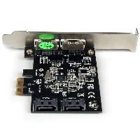 StarTech.com 2 Port PCI Express SATA 6 Gbps eSATA Controller Card - Dual Port PCIe SATA III Card - 2 Int/2 Ext, PCIe, SATA, CE, FCC, REACH, ASMedia - ASM1061, 48 bit, 0 - 50 C