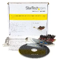 StarTech.com 4 Port PCI Express USB 3.0 Card - 2 External & 2 Internal - SATA Power - UASP Support - 2x Internal (IDC) Motherboard-Style Headers, PCIe, SATA, USB 3.2 Gen 1 (3.1 Gen 1), Full-height / Low-profile, PCI 2.0, Metallic, Red, 3 m