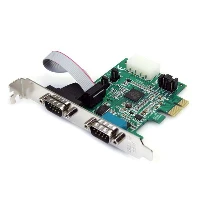StarTech.com Discontinued and replaced by PEX2S953 2 Port Native PCI Express RS232 Serial Adapter Card with 16950 UART, PCIe, Serial, PCIe 1.0, RS-232, Green, 87600 h