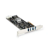 StarTech.com 4 Port USB 3.0 PCIe Card w/ 4 Dedicated 5Gbps Channels (USB 3.1 Gen 1) - UASP - SATA / LP4 Power - PCI Express Adapter Card, PCIe, USB 3.2 Gen 1 (3.1 Gen 1), Full-height / Low-profile, PCIe 2.0, Black, 3 m