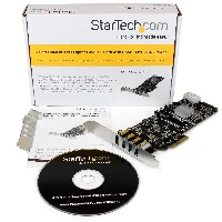 StarTech.com 4 Port USB 3.0 PCIe Card w/ 4 Dedicated 5Gbps Channels (USB 3.1 Gen 1) - UASP - SATA / LP4 Power - PCI Express Adapter Card, PCIe, USB 3.2 Gen 1 (3.1 Gen 1), Full-height / Low-profile, PCIe 2.0, Black, 3 m