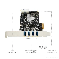 StarTech.com 4 Port USB 3.0 PCIe Card w/ 4 Dedicated 5Gbps Channels (USB 3.1 Gen 1) - UASP - SATA / LP4 Power - PCI Express Adapter Card, PCIe, USB 3.2 Gen 1 (3.1 Gen 1), Full-height / Low-profile, PCIe 2.0, Black, 3 m