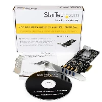 StarTech.com 4-Port PCI Express USB 3.0 Card, PCIe, USB 3.2 Gen 1 (3.1 Gen 1), Full-height / Low-profile, PCI 2.0, Black, Stainless steel, 3 m