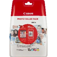 Canon CLI-581 BK/C/M/Y Ink Cartridge + Photo Paper Value Pack, 5.6 ml, 5.6 ml, Multi pack