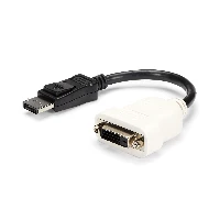 StarTech.com DisplayPort to DVI Adapter - DisplayPort to DVI-D Adapter/Video Converter - 1080p - DP 1.2 to DVI Monitor/Display Cable Adapter Dongle - DP to DVI Adapter - Latching DP Connector, 0.24 m, DisplayPort, DVI-D, Male, Female, Straight