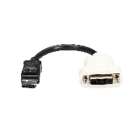 StarTech.com DisplayPort to DVI Adapter - DisplayPort to DVI-D Adapter/Video Converter - 1080p - DP 1.2 to DVI Monitor/Display Cable Adapter Dongle - DP to DVI Adapter - Latching DP Connector, 0.24 m, DisplayPort, DVI-D, Male, Female, Straight